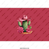 Cactus Tumbler, Western Tumbler, Cactus with Cowboy Hat Tumbler, Desert Tumbler, Pink Flower Tumbler, Trendy Tumbler, Gift for Her, Cute - Tawshia