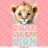 Roar Like a Lion Pinback Button, Cute Lion Cub Button, Pink Pinback, Lion Pin, Safari Pinback Button, Animal Lover Pinback - Tawshia
