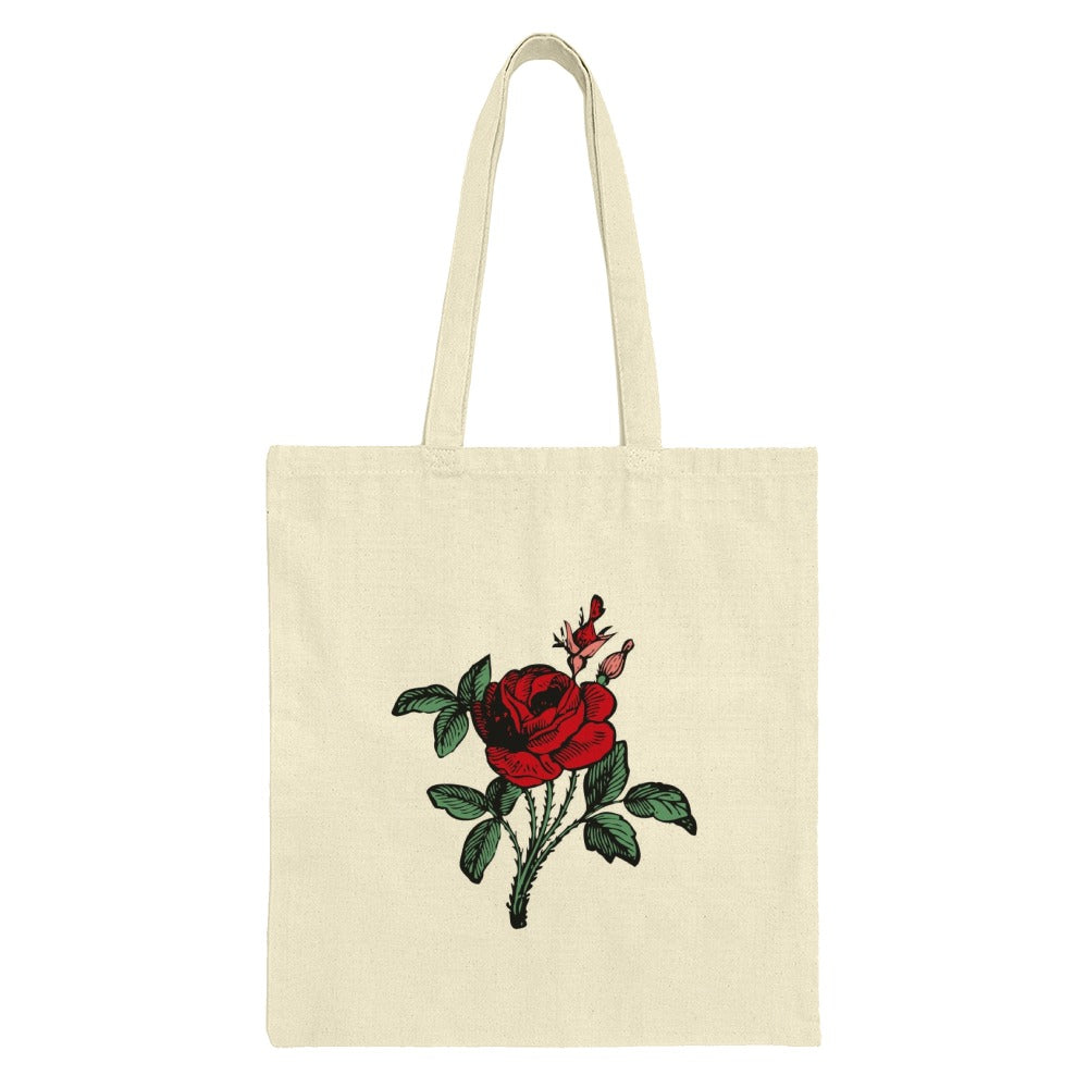 Red Rose Tote Bag, Floral Design Bag, Botanical Art Tote, Flower Lover Gift, Trendy Tote Bag, Everyday Bag, Elegant Tote, Stylish Carryall - Tawshia