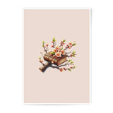 Book and Blossoms Photographic Prints, Floral Book Art, Aesthetic Book Prints, Branch Art Print, Spring Flowers Prints - Tawshia