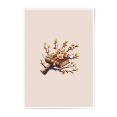 Book and Blossoms Photographic Prints, Floral Book Art, Aesthetic Book Prints, Branch Art Print, Spring Flowers Prints - Tawshia