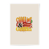 Chillin and Grillin Art Photographic Prints, Summer BBQ Prints, Food Prints, Kitchen Wall Art, Sausage Art, Hotdog Print, Cookout Decor - Tawshia