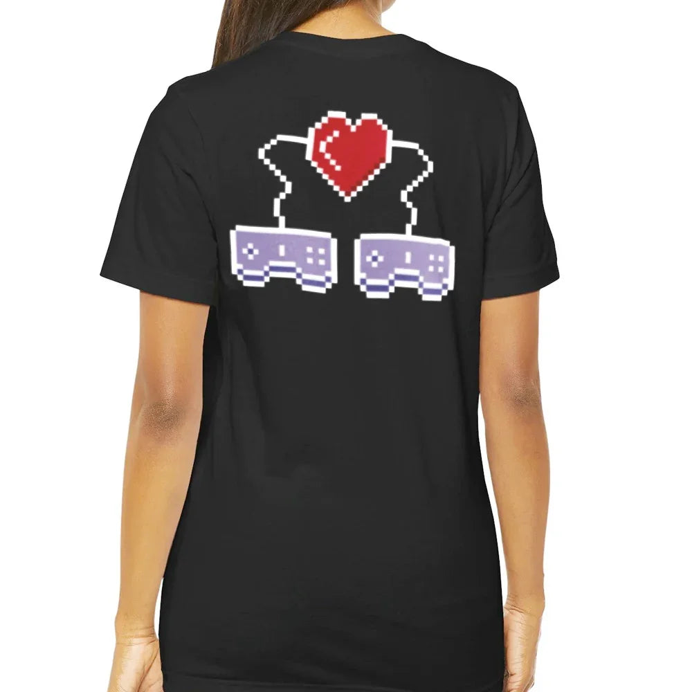 Pixel Art Heart and Controllers Graphic Shirt product type