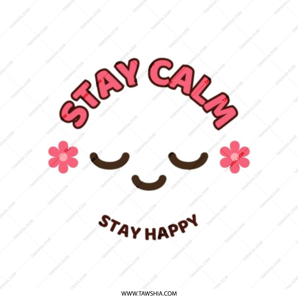 Stay Calm Tote Bag, Smiley Face Tote Bag, Happy Vibes Bag, Everyday Tote, Cute Graphic Bag, Positive Affirmation, Trendy Bag - Tawshia