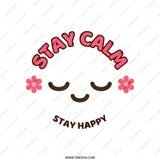 Stay Calm Tote Bag, Smiley Face Tote Bag, Happy Vibes Bag, Everyday Tote, Cute Graphic Bag, Positive Affirmation, Trendy Bag - Tawshia