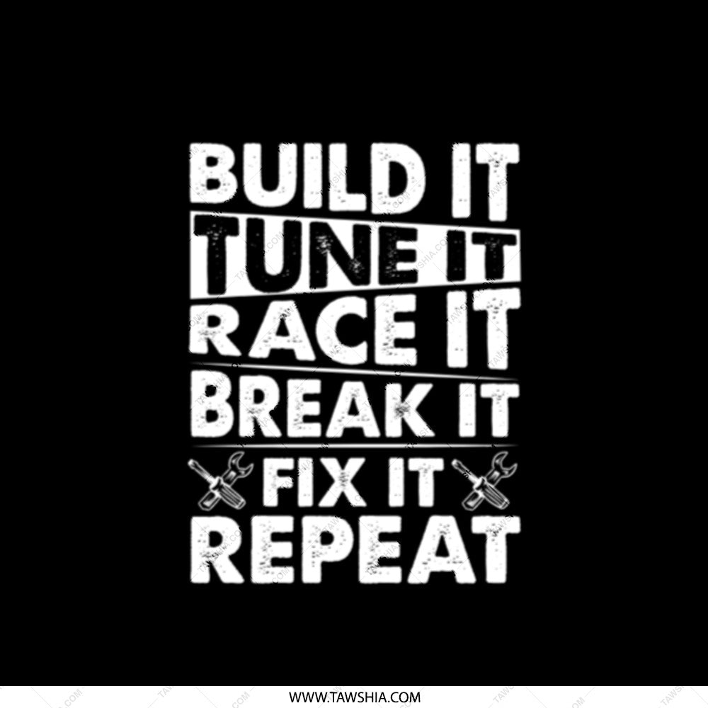 Build Tune Race Break Fix Repeat Mirror, Mechanic Gift, Car Enthusiast Present, Motorsport Lover, Funny Automotive Saying Mirror - Tawshia