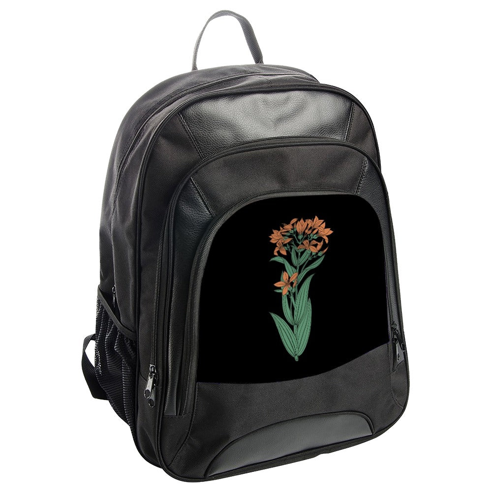 Orange Lily Backpack, Floral Design, Stylish Daypack, Flower Lover Gift, Botanical Backpack - Tawshia
