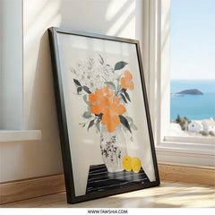 Orange Blossom Wall Art, Floral Print, Botanical Art, Still Life Painting, Home Decor, Flower Vase, Modern Art Print - Tawshia