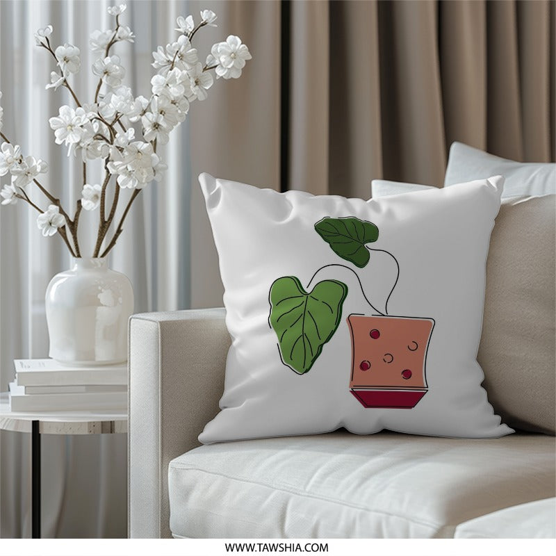 Plant Pillow, Potted Plant Pillow, Modern Home Decor Pillow, Houseplant Pillow, Minimalist Pillow, Decorative Pillow, Throw Pillow - Tawshia