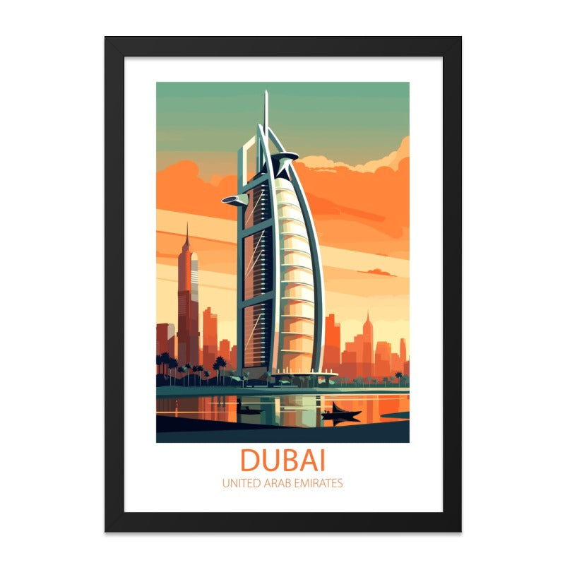 Dubai Wall Art, United Arab Emirates Print, Cityscape Art, Modern Art Print, Travel Poster, Middle East Decor, Landmark Wall Decor - Tawshia