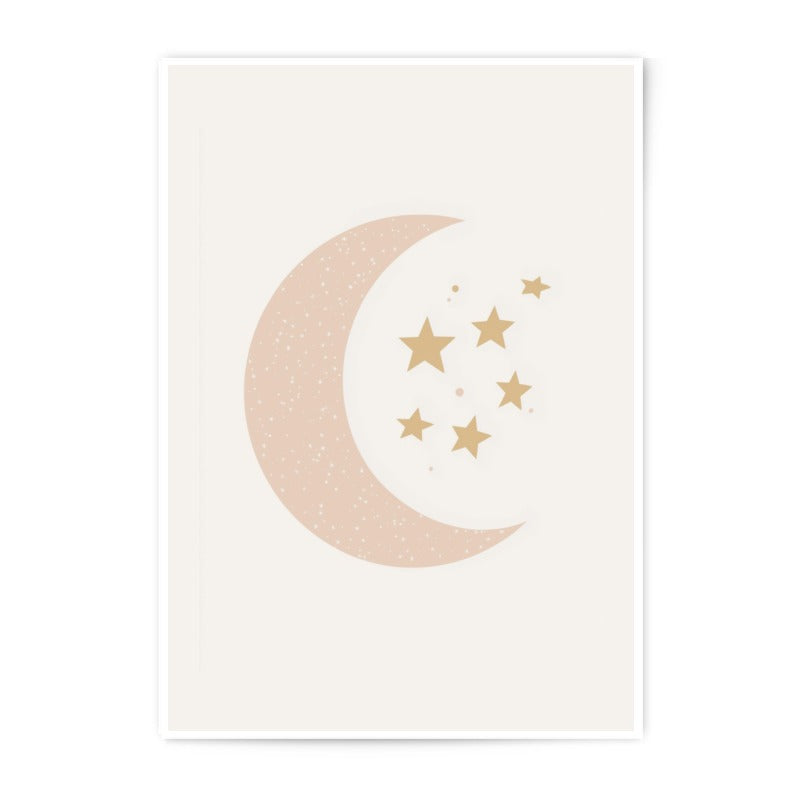 Moon Stars Photographic Print, Celestial Wall Art, Nursery Decor, Bedroom Art, Dreamy Print, Cute Wall Decor, Home Decor, Cosmic Print - Tawshia