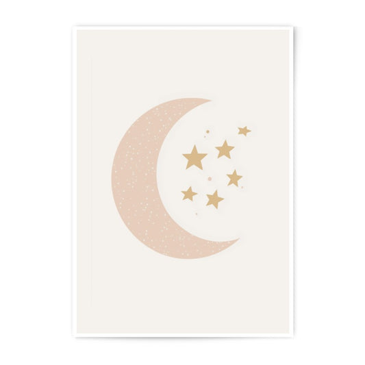 Moon Stars Photographic Print, Celestial Wall Art, Nursery Decor, Bedroom Art, Dreamy Print, Cute Wall Decor, Home Decor, Cosmic Print - Tawshia