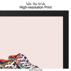 Vibrant Sneakers, Skateboard Wall Art, Colorful Footwear Design, Playful Home Decor, Unique Gift Idea, Trendy Wall Art Print - Tawshia