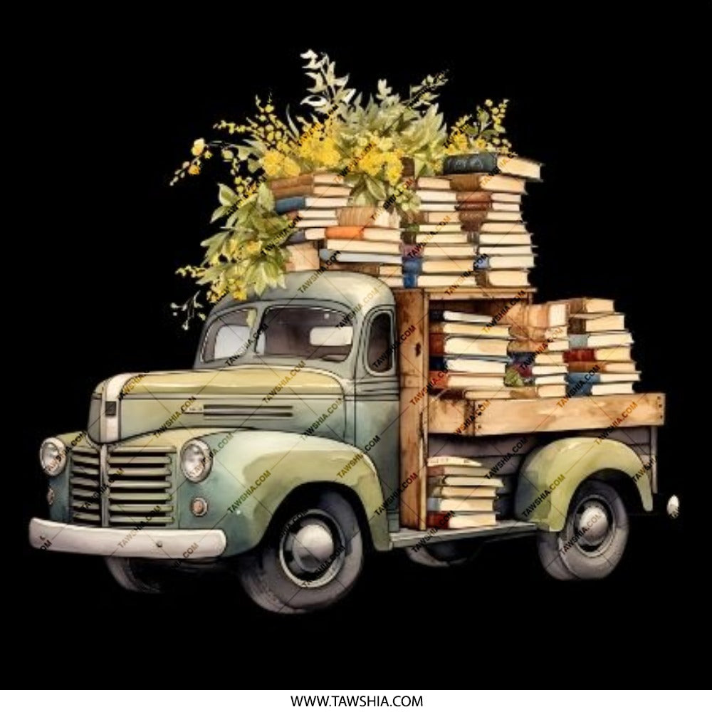 Book Truck Pinback Button, Vintage Truck Button, Book Lover Gift, Reader Button, Librarian Button, Literary Button, Cute Button - Tawshia