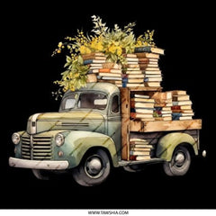 Book Truck Pinback Button, Vintage Truck Button, Book Lover Gift, Reader Button, Librarian Button, Literary Button, Cute Button - Tawshia