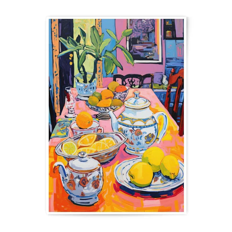 Still Life Photographic Prints, Lemon Artwork, Kitchen Art, Colorful Prints, Fruit Still Life, Table Still Life, Lemon Still Life - Tawshia