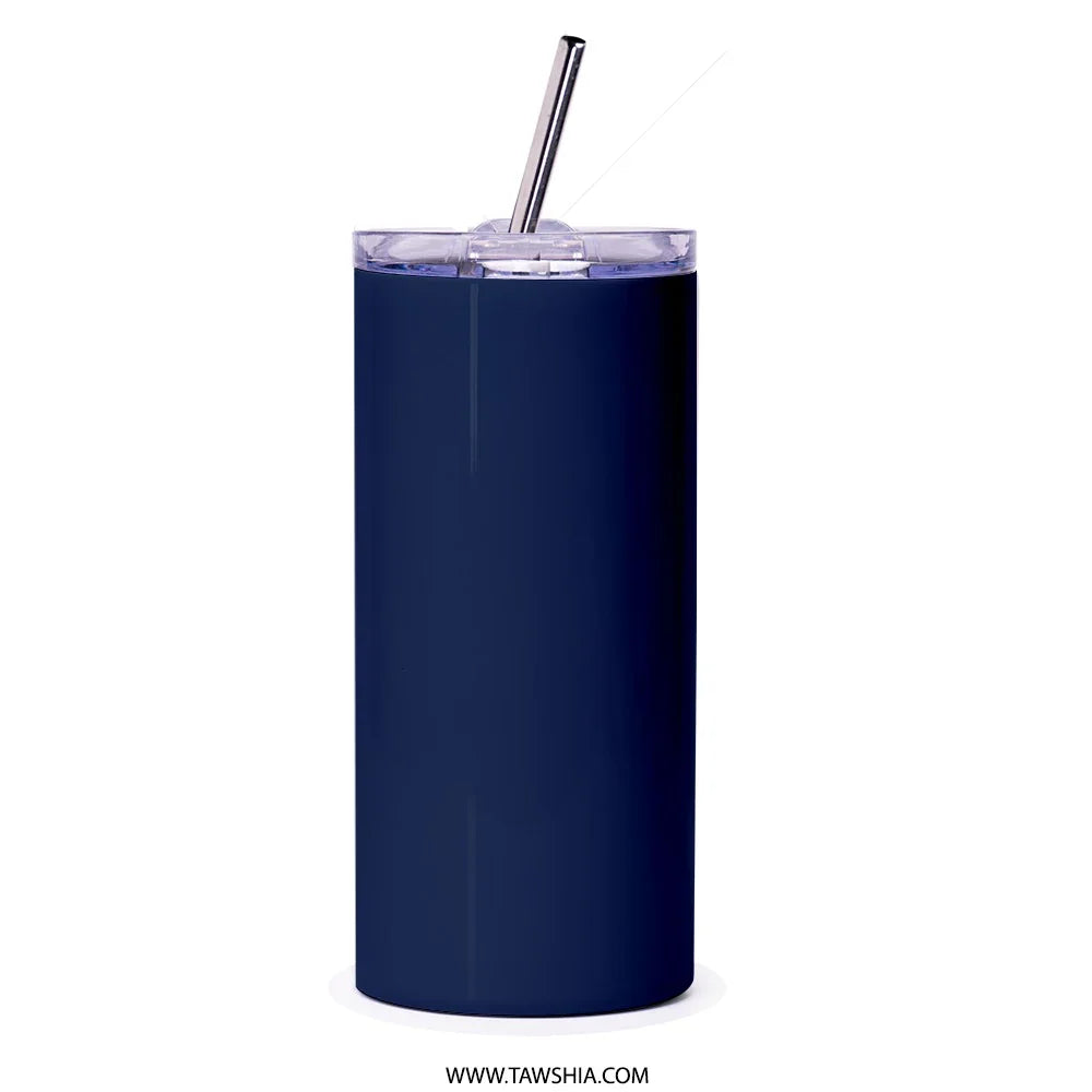 Sleek Navy Blue Tumbler with Straw Insulated product type