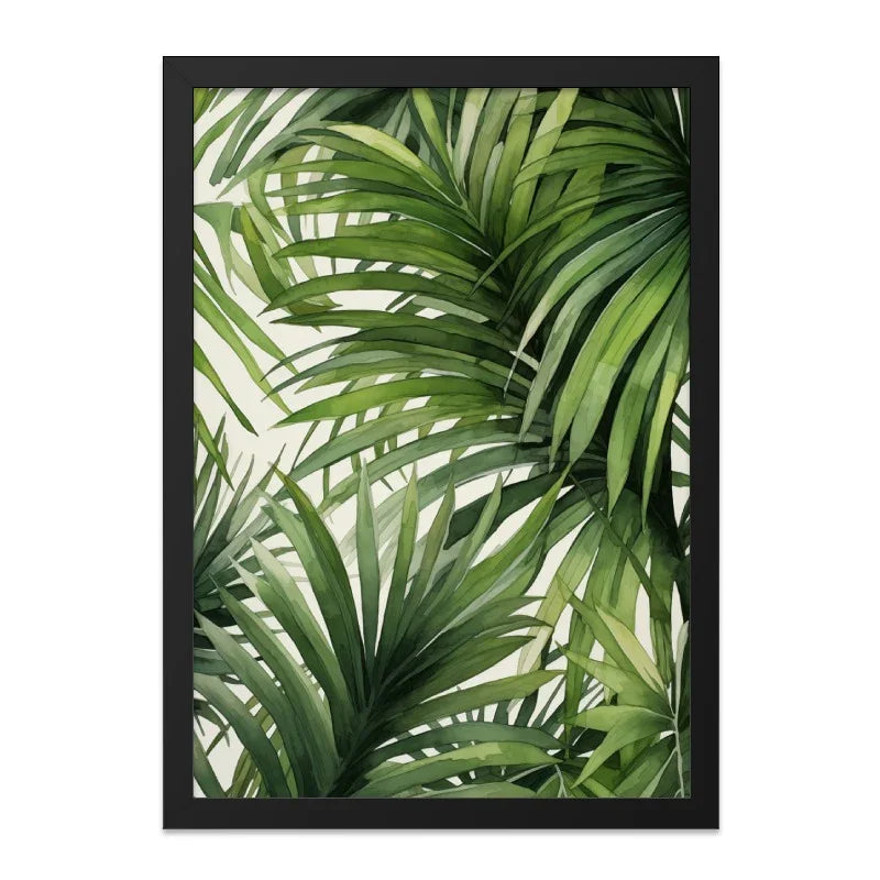 Tropical Palm Leaves Wall Art, Botanical Print, Green Leaf Decor, Jungle Wall Decor, Nature Inspired Art, Modern Wall Hanging - Tawshia