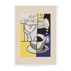 Lichtenstein Photographic Print, Pop Art Print, Comic Art, Kitchen Art Print, Coffee Cup Art, Modern Art, Living Room Art - Tawshia