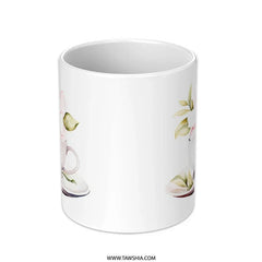 Floral Mug, Watercolor Flower, Tea Cup Design, Unique Coffee Mug, Gift Idea, Flower Lover, Delicate Mug, Pink Bloom, Garden Inspired - Tawshia