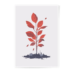 Red Leaf Sprout Photographic Print, Minimalist Wall Art, Nature Inspired Decor, Plant Illustration, Botanical Photography, Home Office Art - Tawshia