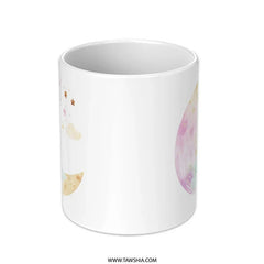 Crescent Moon Mug, Watercolor Stars Mug, Celestial Mug, Dreamy Mug, Unique Coffee Mug, Gift Mug, Hot Chocolate Mug, Cozy Mug, Moon Lover Mug SKU: MG10004208 - Tawshia