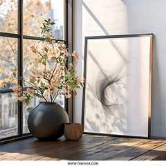 Abstract Smoke Wall Art, Minimalist Line Art Print, Modern Home Decor, Fine Art Wall Decor, Stylish Contemporary Art - Tawshia