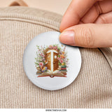 Floral Door Pinback Button, Butterfly Book, Book Lover Gift, Magical Doorway Pin, Enchanted Books, Unique Button, Aesthetic Pin - Tawshia