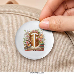 Floral Door Pinback Button, Butterfly Book, Book Lover Gift, Magical Doorway Pin, Enchanted Books, Unique Button, Aesthetic Pin - Tawshia