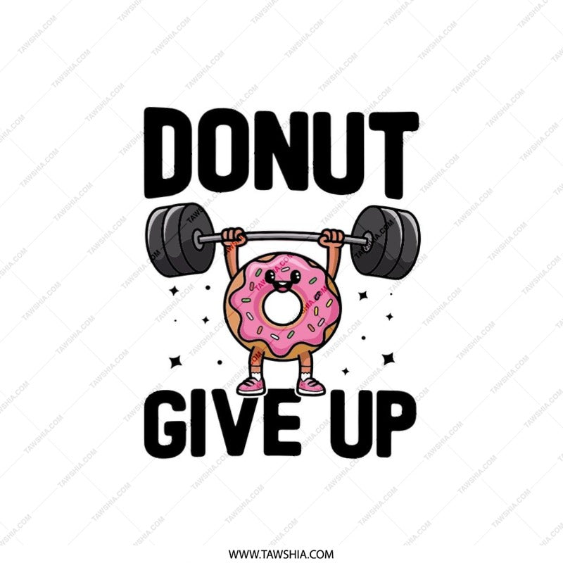 Donut Give Up Pillow, Funny Gym Pillow, Weightlifting Gift, Fitness Pillow, Motivation Decor, Home Decor Pillow, Inspirational Quote - Tawshia