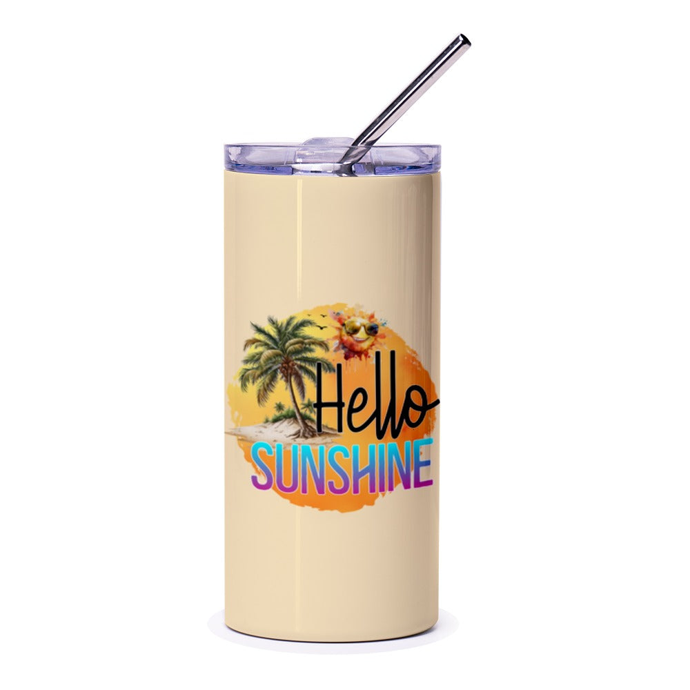 Hello Sunshine Tumbler, Beach Tumbler, Summer Tumbler, Vacation Tumbler, Tropical Tumbler, Travel Tumbler, Gift Idea - Tawshia