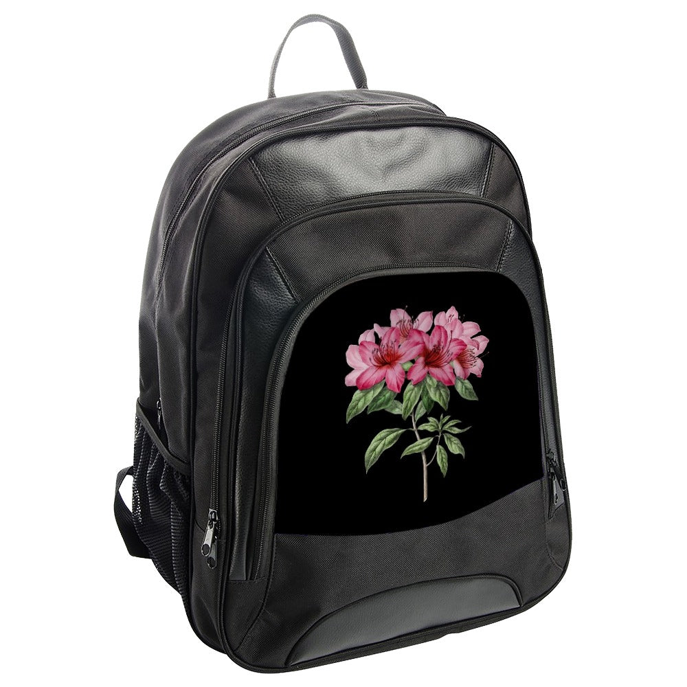 Pink Azalea Floral Backpack, Botanical Backpack, Stylish Floral Art Backpack, Gift For Her, Flower Backpack, Nature Backpack - Tawshia
