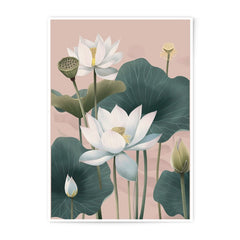 Lotus Photographic Print, Floral Art, Botanical Wall Decor, Elegant Home Decor, White Flower Fine Art Print, Spiritual Art Print - Tawshia