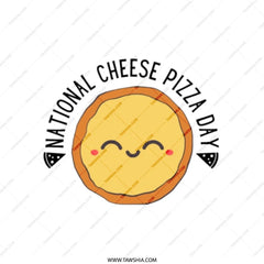 Cheese Pizza Day Tote Bag, Cute Foodie Bag, National Pizza Day Gift, Smiling Pizza Tote Bag, Gift For Pizza Lover, Whimsical Tote - Tawshia