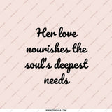 Her Love Nourishes Pocket Mirror, Inspirational Quote Pocket Mirror, Soulful Pocket Mirror, Deepest Needs Pocket Mirror - Tawshia
