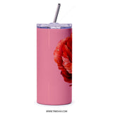 Red Poppy Tumbler, Floral Tumbler, Flower Tumbler, Artistic Tumbler, Elegant Drinkware, Beautiful Tumbler, Gift Idea Tumbler - Tawshia