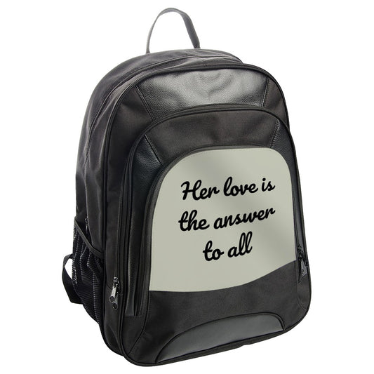 Inspirational Backpack, Love Answer Backpack, Gift for Her, Everyday Backpack, Statement Backpack, Unique Backpack (136 characters) - Tawshia
