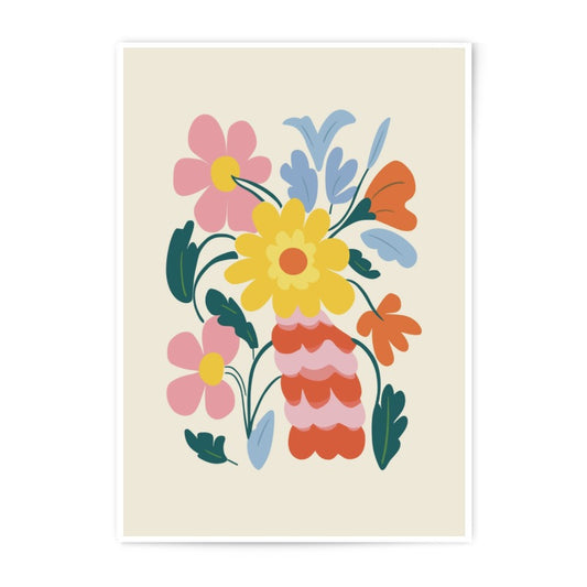 Floral Photographic Print, Colorful Flower Art, Minimalist Home Decor, Botanical Illustration, Flower Arrangement Poster, Modern Wall Art - Tawshia