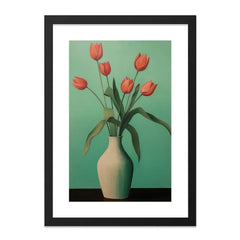Tulip Wall Art Print, Floral Still Life Painting, Flower Bouquet Poster, Modern Home Decor, Botanical Art for Living Room, Elegant Art - Tawshia