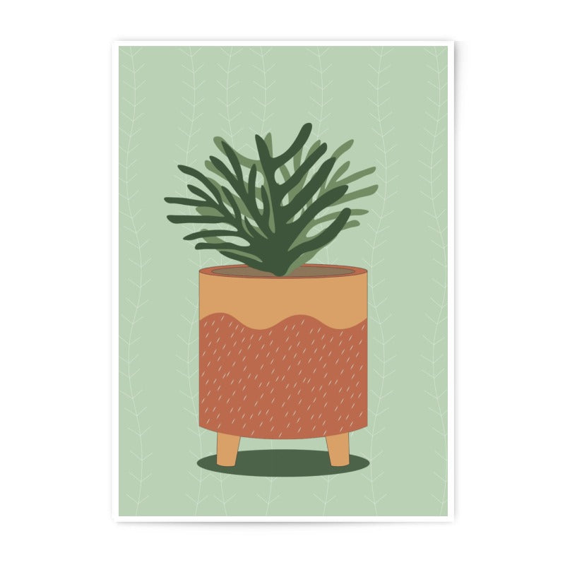 Potted Plant Art Photographic Print, Minimalist Botanical Wall Decor, Green Sage Aesthetic, Houseplant Illustration, Modern Home Decor - Tawshia