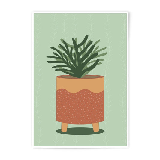 Potted Plant Art Photographic Print, Minimalist Botanical Wall Decor, Green Sage Aesthetic, Houseplant Illustration, Modern Home Decor - Tawshia