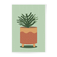 Potted Plant Art Photographic Print, Minimalist Botanical Wall Decor, Green Sage Aesthetic, Houseplant Illustration, Modern Home Decor - Tawshia