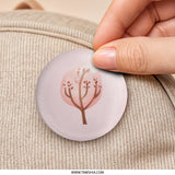 Pink Blossom Tree Pinback Button, Watercolor Tree Badge, Nature Inspired Pin, Cute Aesthetic Button, Spring Accessory, Gift Idea - Tawshia