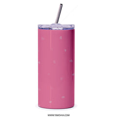 Cute Flower Tumbler, Pink Tumbler, Floral Tumbler, Kawaii Tumbler, Spring Tumbler, Gift For Her, Tumbler With Straw, Trendy Tumbler - Tawshia