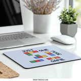Just One More Game Mouse Pad, Tetris Inspired Gaming Desk Accessory, Funny Gamer Gift, Retro Video Game Design - Tawshia