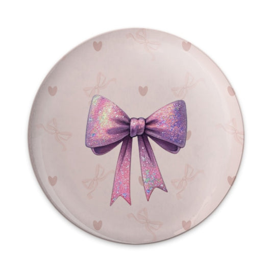 Glitter Bow Pinback, Kawaii Bow Button, Cute Bow Pin, Aesthetic Bow Accessory, Gift for Girl, Sparkly Bow Pin, Pastel Bow Badge - Tawshia