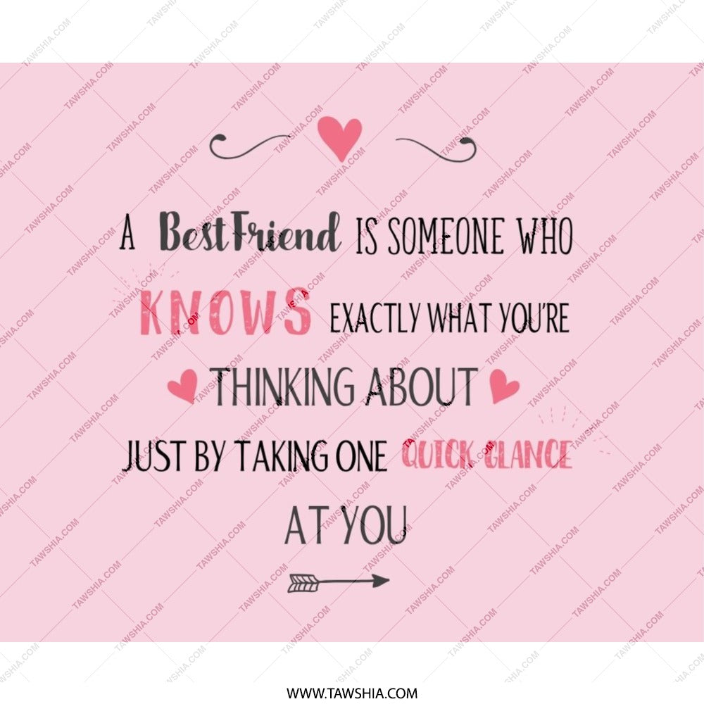 Best Friend Mouse Pad, Gift for Friend, Friendship Quote Mousepad, Pink Mousepad, Cute Mouse Pad, Desk Decor, Friend Gift Idea - Tawshia