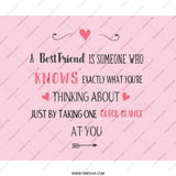 Best Friend Mouse Pad, Gift for Friend, Friendship Quote Mousepad, Pink Mousepad, Cute Mouse Pad, Desk Decor, Friend Gift Idea - Tawshia