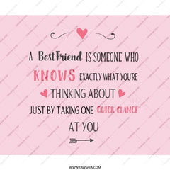 Best Friend Mouse Pad, Gift for Friend, Friendship Quote Mousepad, Pink Mousepad, Cute Mouse Pad, Desk Decor, Friend Gift Idea - Tawshia