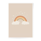 Rainbow Photographic Print, Stars and Clouds Art, Nursery Decor, Minimalist Illustration, Kids Room Decor, Home Wall Art - Tawshia